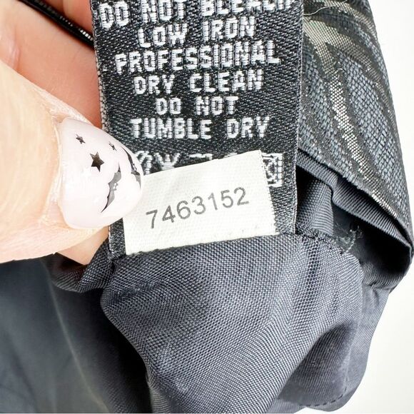 Tibi‎ Black Metallic Jacquard Full Mini Skirt Sz 8 Back Zip Evening Party - Picture 10 of 13